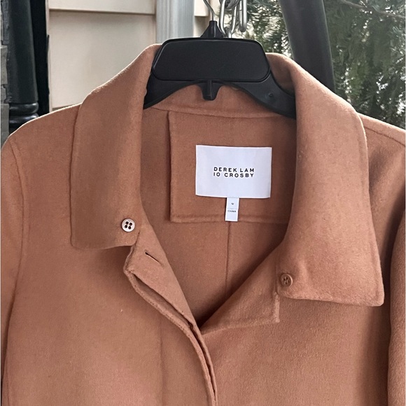 DEREK LAM 10 CROSSBY CAMEL WOMENS COAT WITH DETACHABLE FOX COLLAR SIZE 12 - Picture 5 of 16